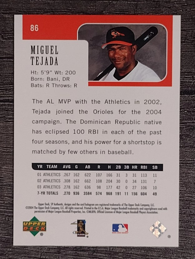 2004 SP Authentic #86 Miguel Tejada