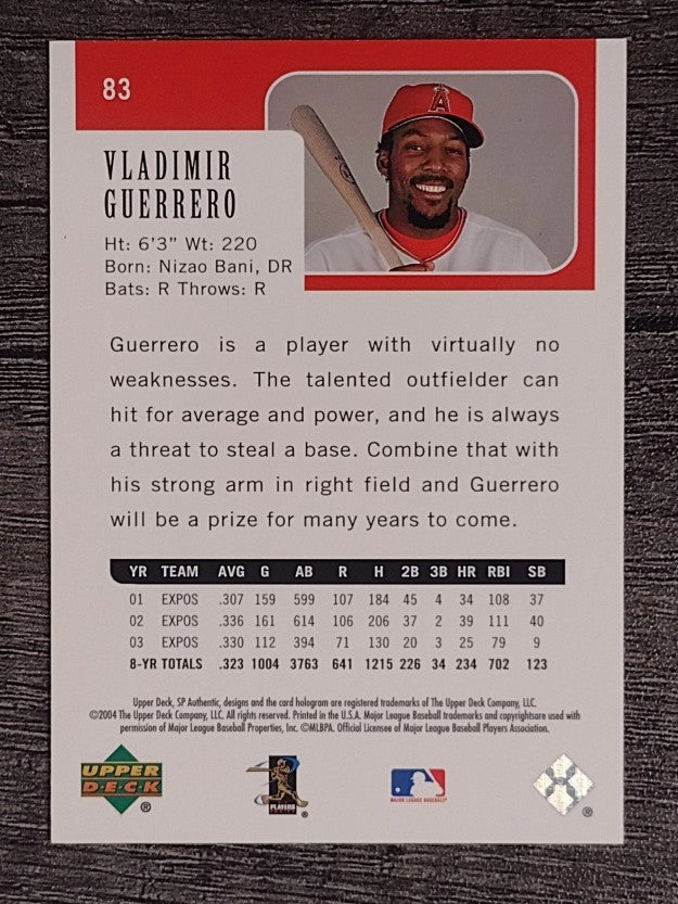 2004 SP Authentic #83 Vladimir Guerrero