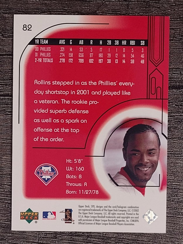 2002 SPx #82 Jimmy Rollins
