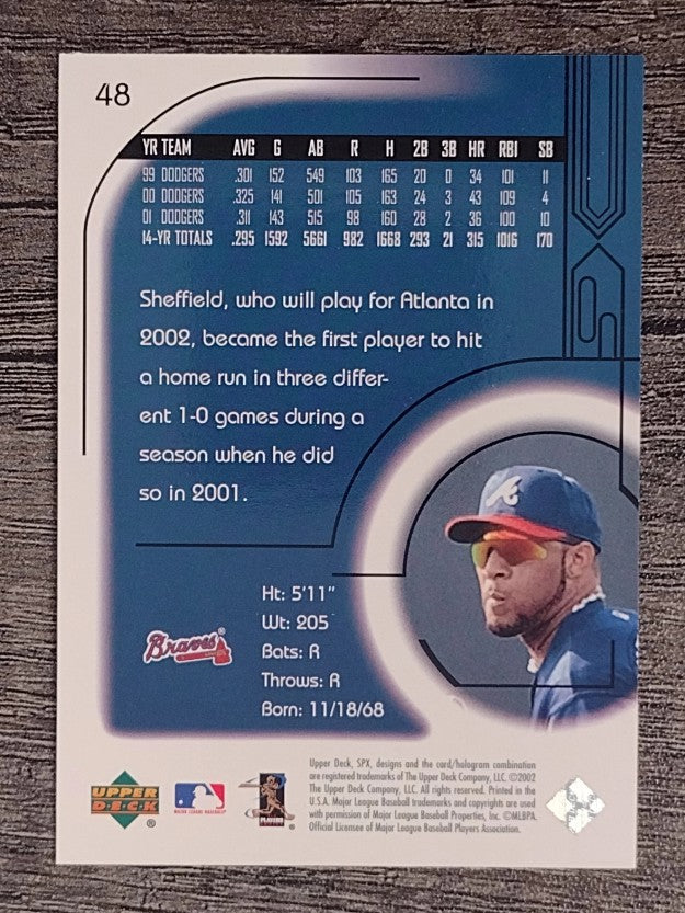2002 SPx #48 Gary Sheffield