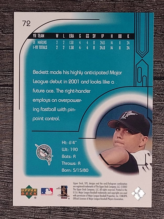 2002 SPx #72 Josh Beckett