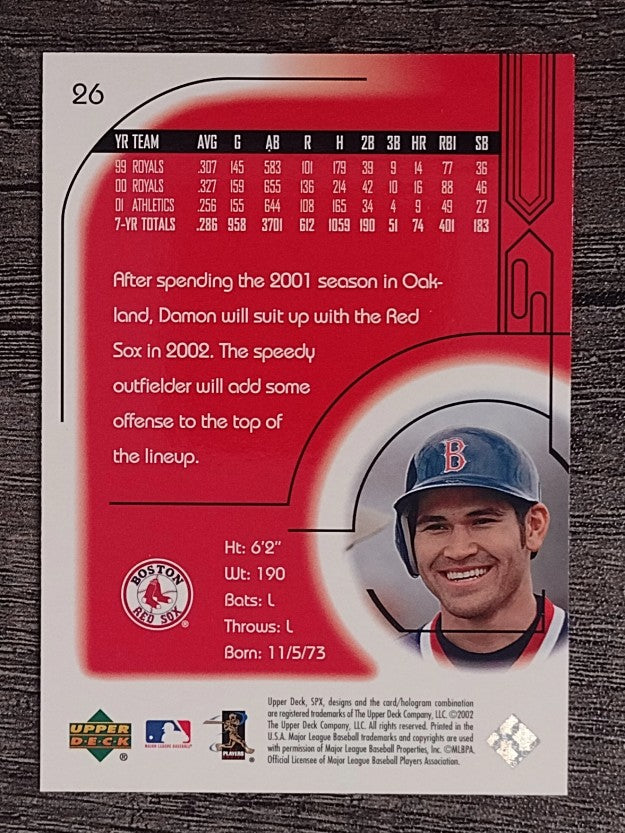 2002 SPx #26 Johnny Damon Sox