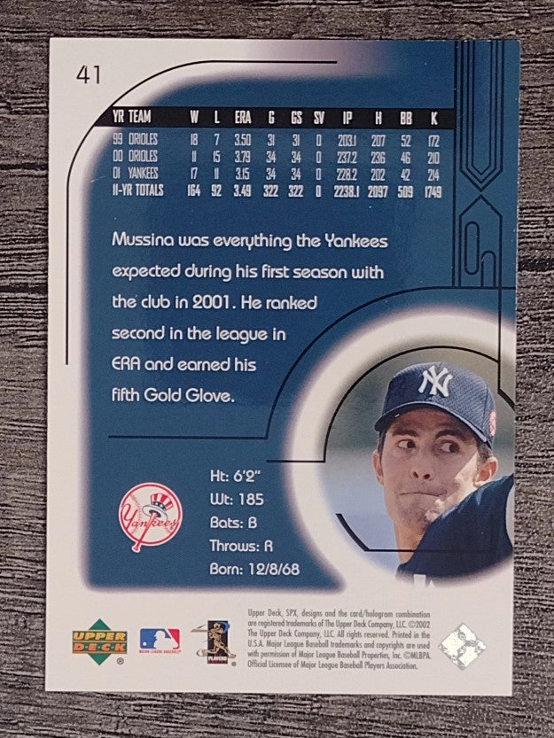 2002 SPx #41 Mike Mussina