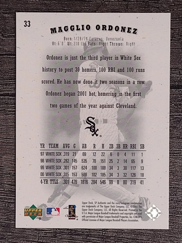 2001 SP Authentic #33 Magglio Ordonez