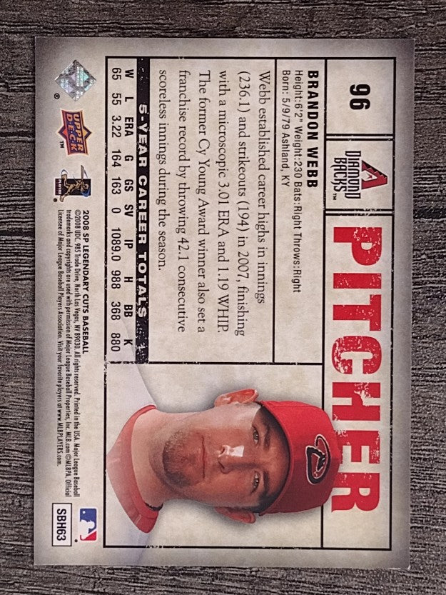 2008 SP Legendary Cuts #96 Brandon Webb