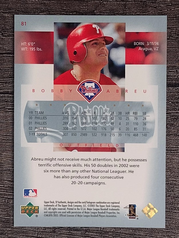 2003 SP Authentic #81 Bobby Abreu