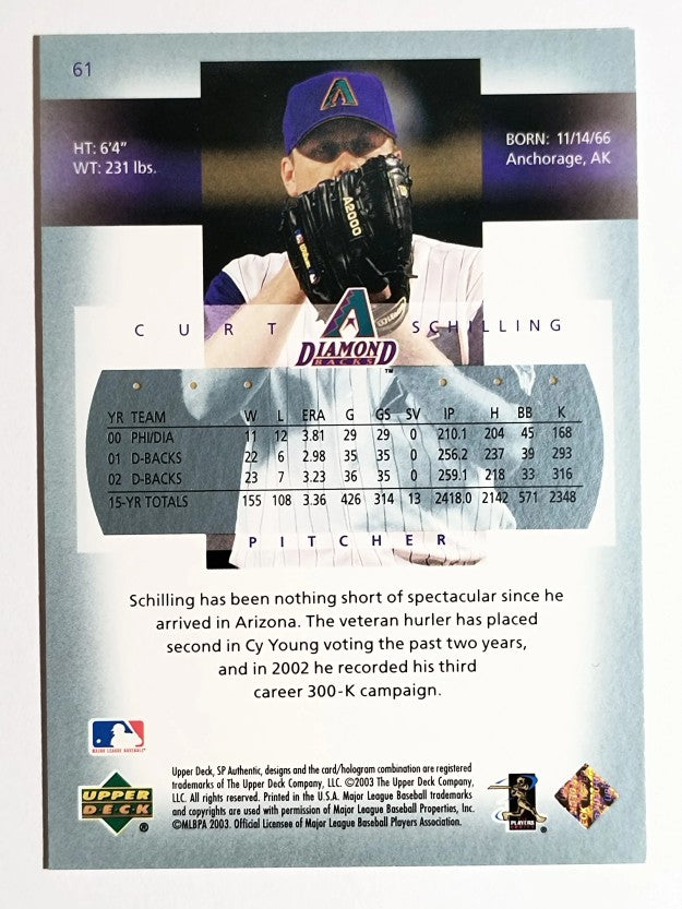 2003 SP Authentic #61 Curt Schilling