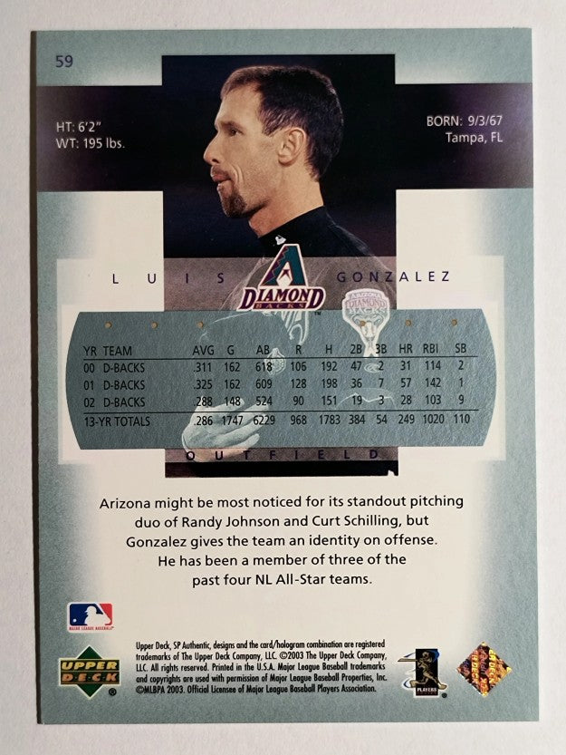2003 SP Authentic #59 Luis Gonzalez