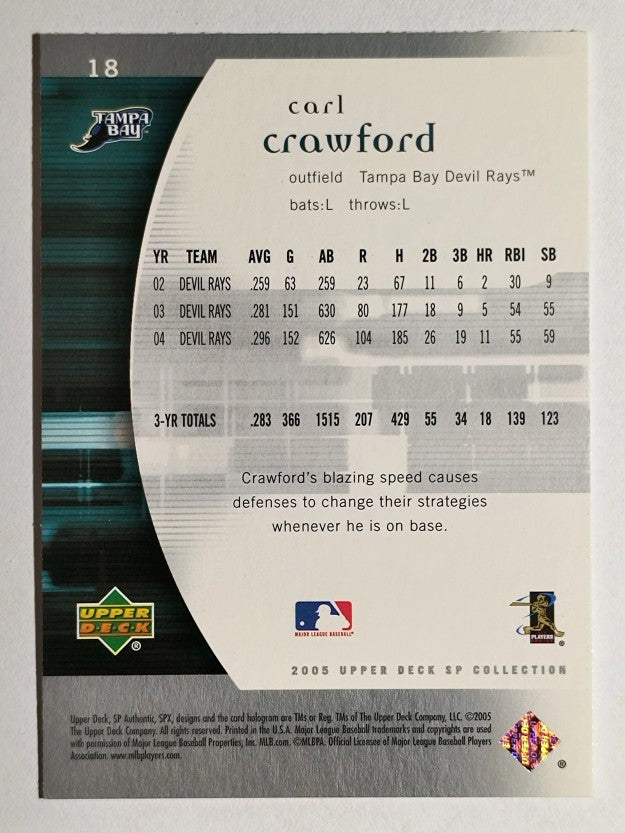 2005 SP Authentic #18 Carl Crawford