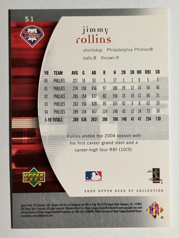 2005 SP Authentic #51 Jimmy Rollins