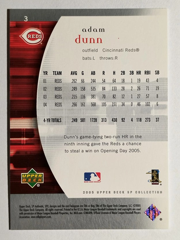 2005 SP Authentic #3 Adam Dunn