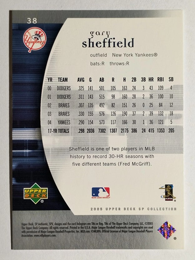 2005 SP Authentic #38 Gary Sheffield