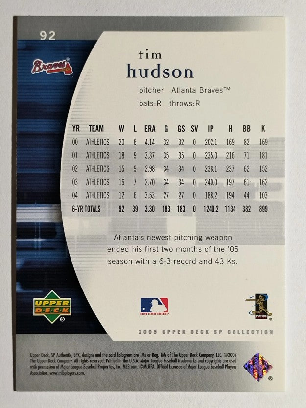 2005 SP Authentic #92 Tim Hudson