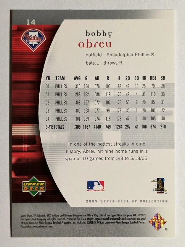 2005 SP Authentic #14 Bobby Abreu