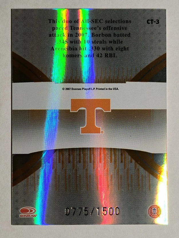 2007 Donruss Elite Extra Edition College Ties #3 J. P. Arencibia/Julio Borbon
