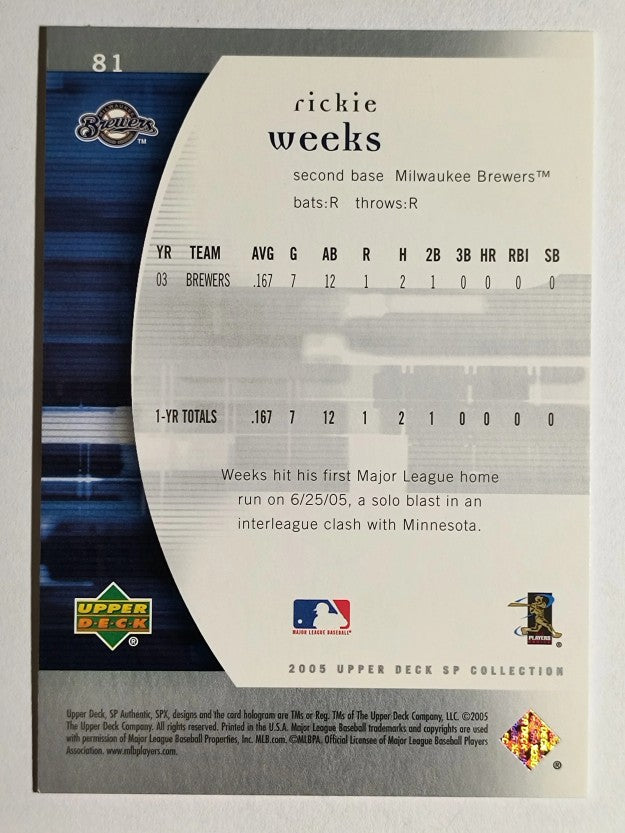 2005 SP Authentic #81 Rickie Weeks
