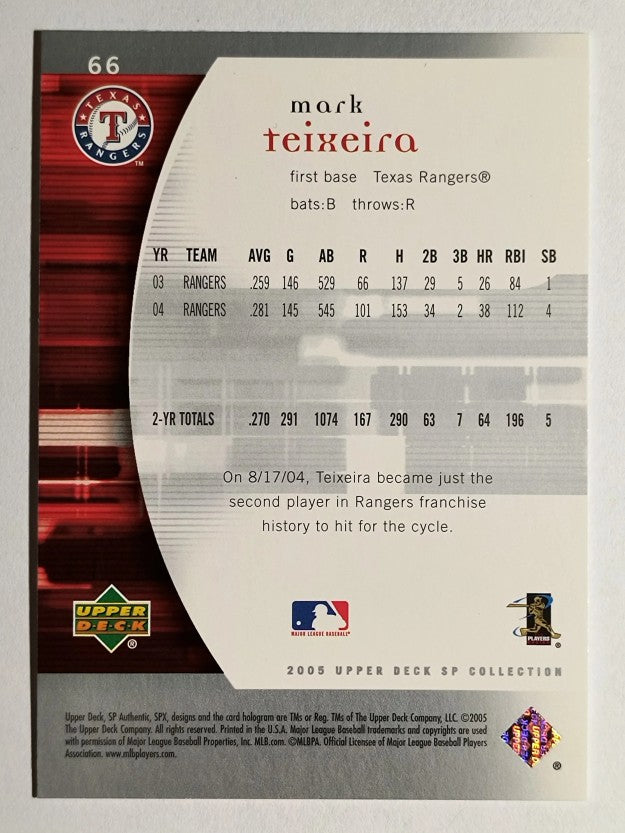 2005 SP Authentic #66 Mark Teixeria