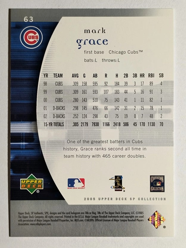 2005 SP Authentic #63 Mark Grace