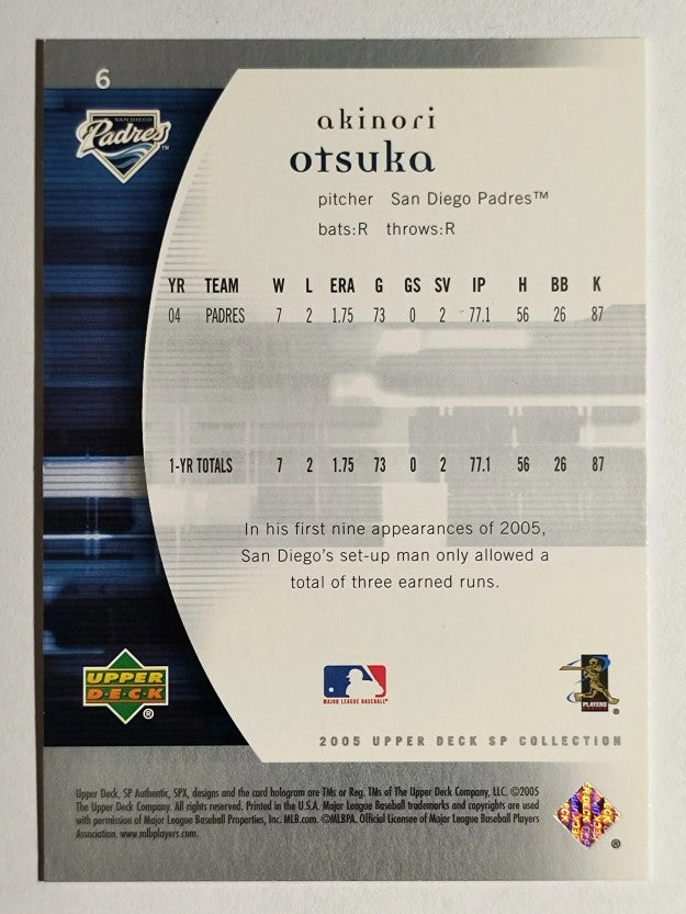 2005 SP Authentic #6 Akinori Otsuka