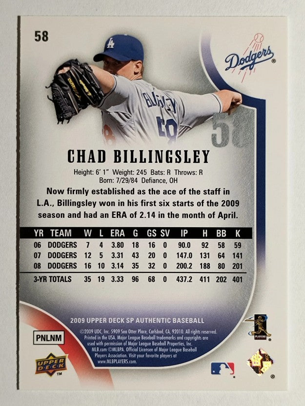2009 SP Authentic #58 Chad Billingsley