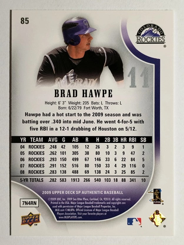 2009 SP Authentic #85 Brad Hawpe
