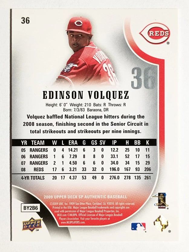 2009 SP Authentic #36 Edinson Volquez