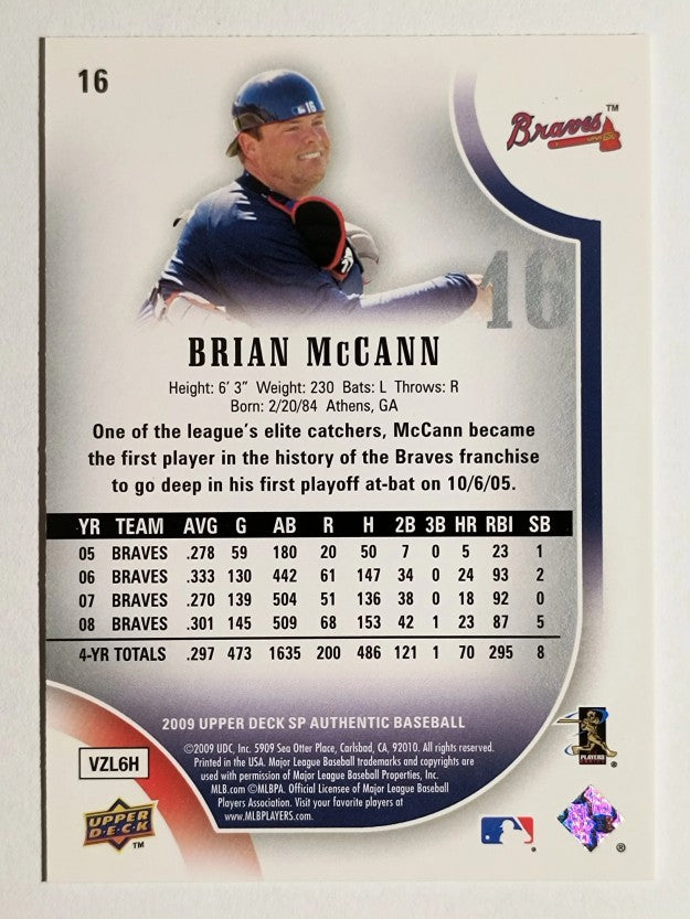 2009 SP Authentic #16 Brian McCann