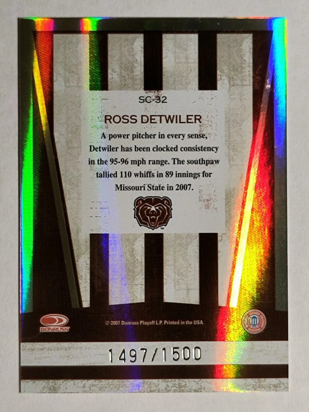 2007 Donruss Elite Extra Edition School Colors #32 Ross Detwiler