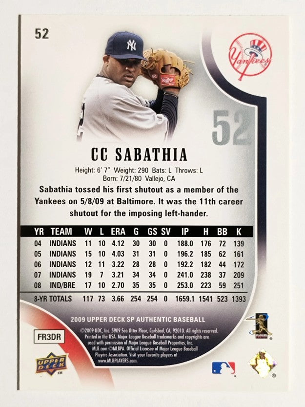 2009 SP Authentic #52 CC Sabathia