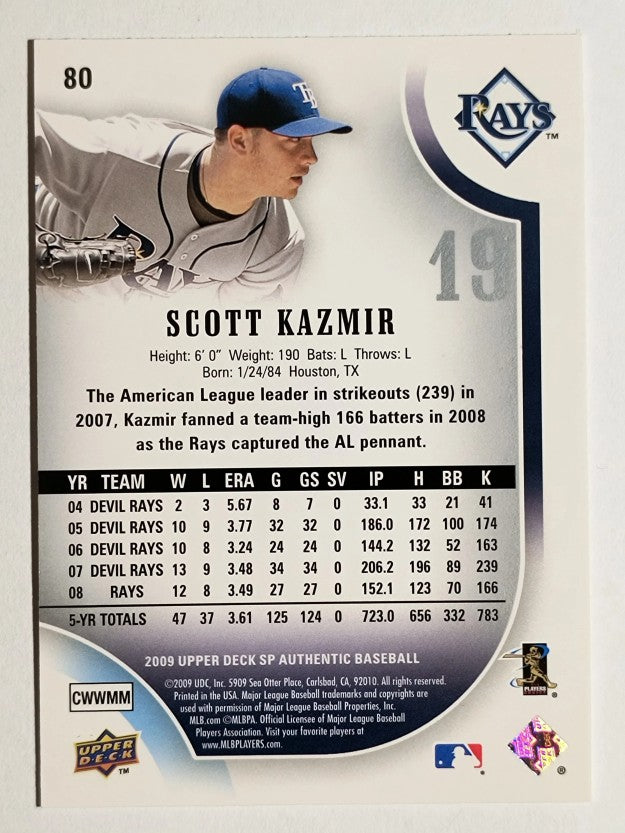 2009 SP Authentic #80 Scott Kazmir
