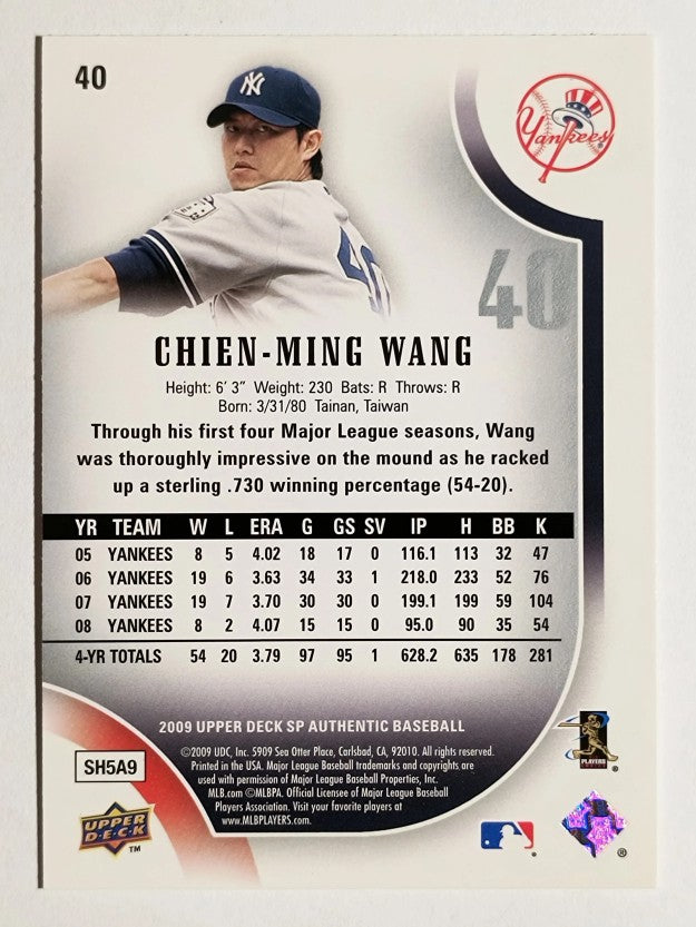 2009 SP Authentic #40 Chien-Ming Wang