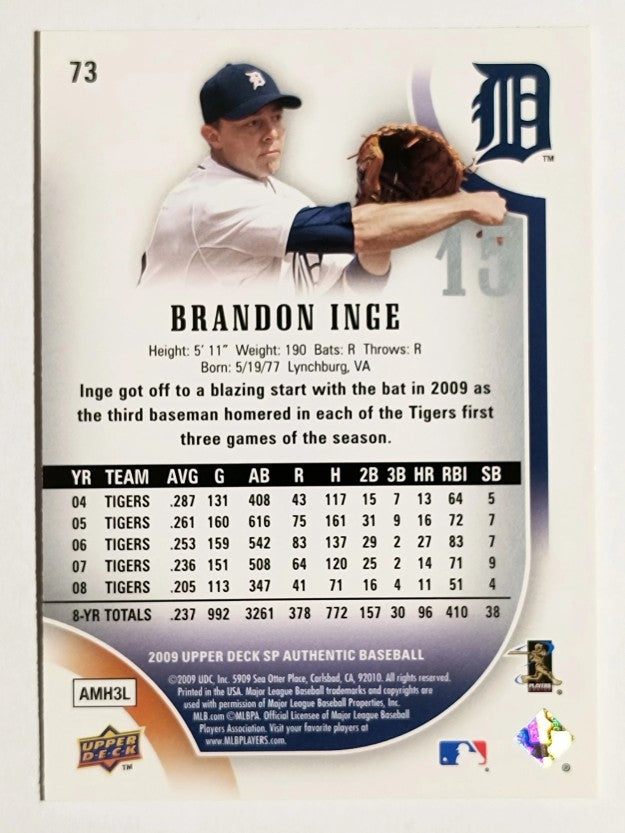 2009 SP Authentic #73 Brandon Inge