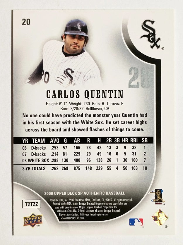 2009 SP Authentic #20 Carlos Quentin