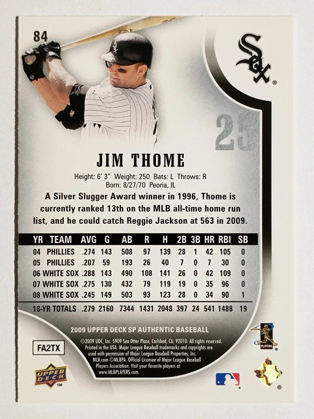 2009 SP Authentic #84 Jim Thome
