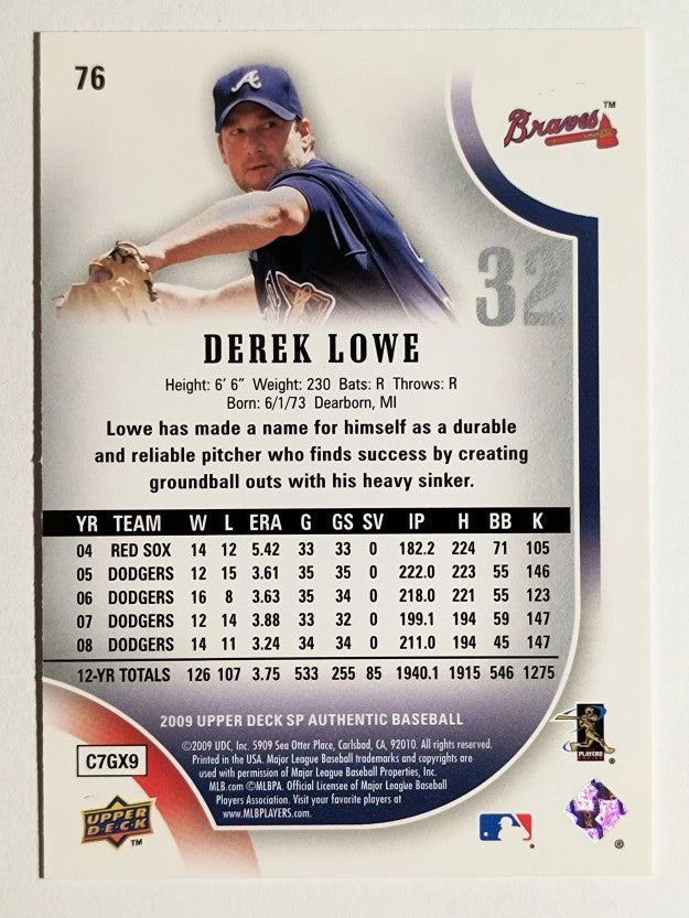 2009 SP Authentic #76 Derek Lowe