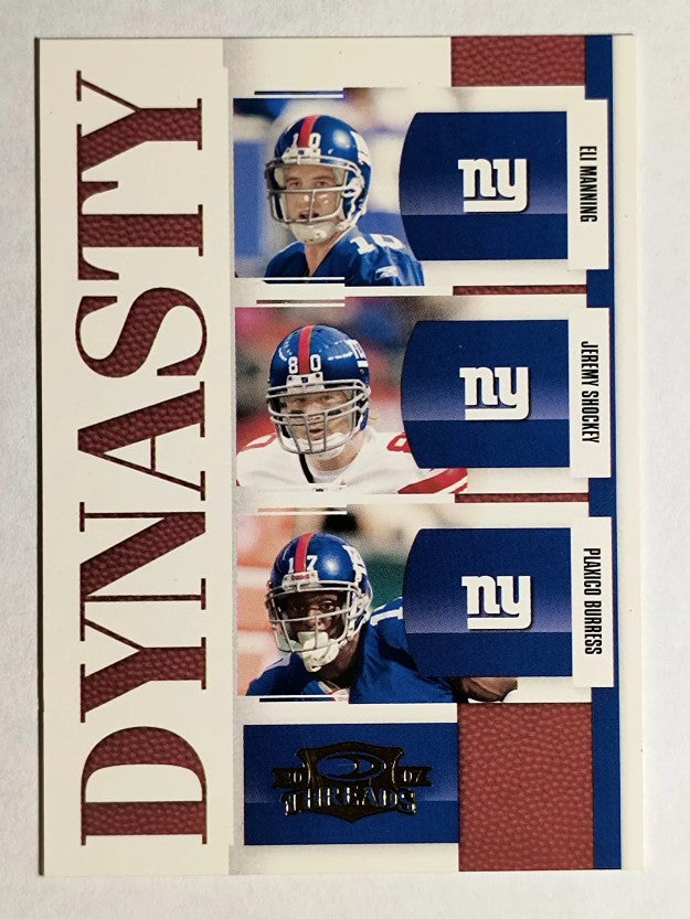 2007 Donruss Threads Dynasty Gold #8 Eli Manning/Jeremy Shockey/Plaxico Burress