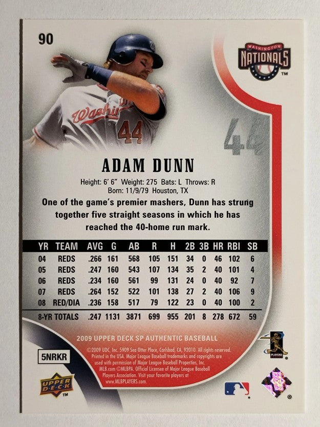 2009 SP Authentic #90 Adam Dunn
