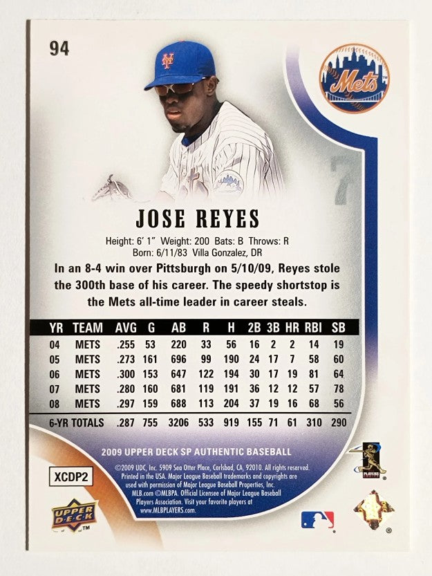 2009 SP Authentic #94 Jose Reyes
