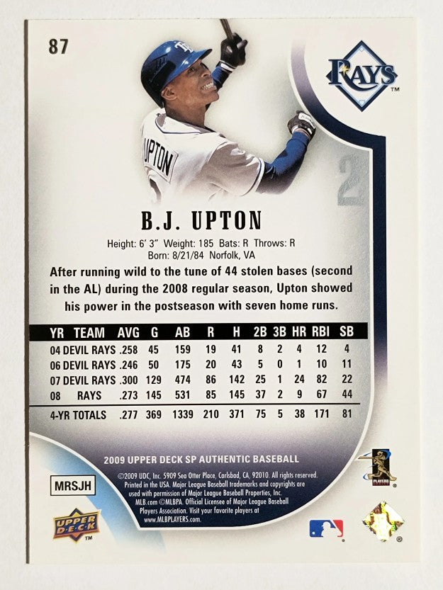 2009 SP Authentic #87 B.J. Upton