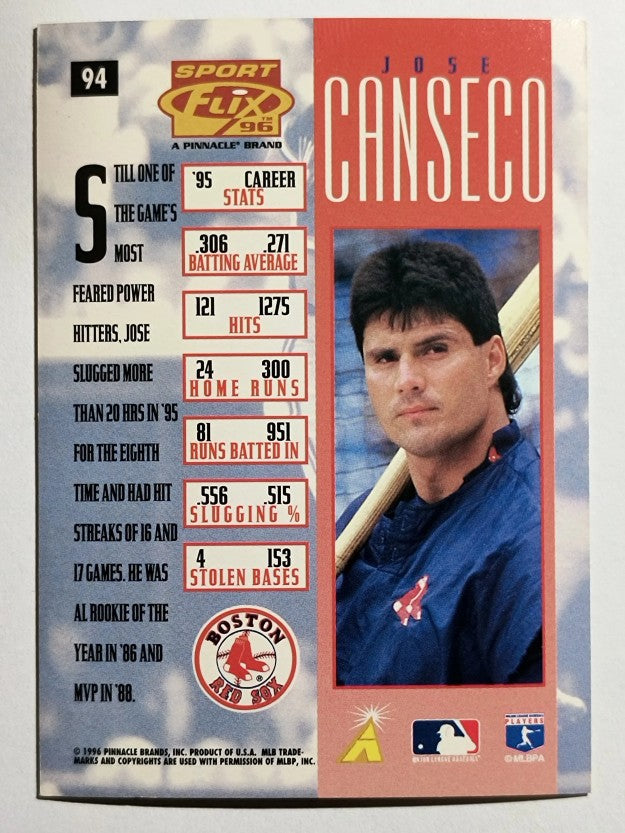 1996 Sportflix #94 Jose Canseco