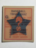 1986 Sportflics Trivia #71 Baseball Trivia Quiz