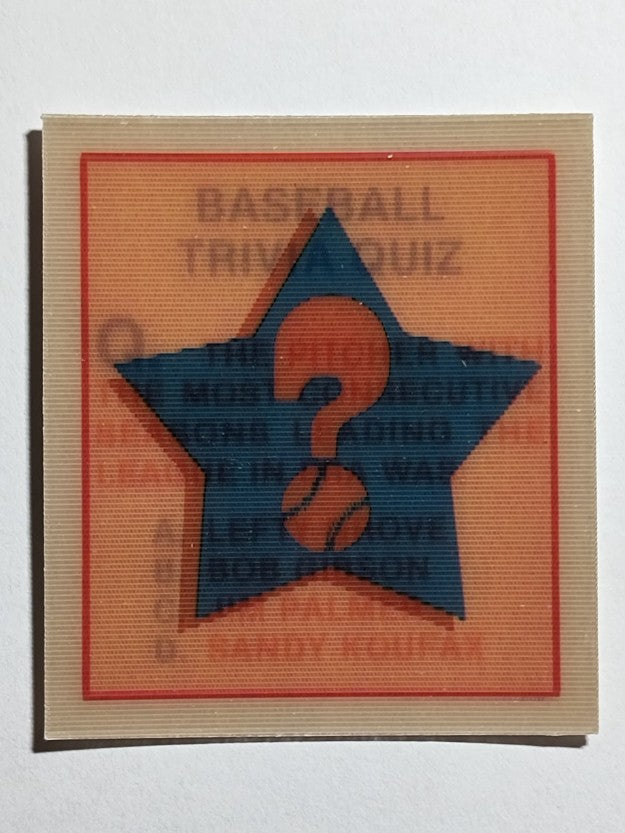 1986 Sportflics Trivia #35 Baseball Trivia Quiz