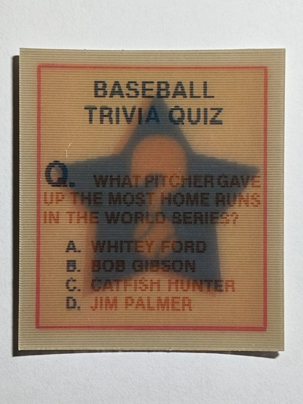 1986 Sportflics Trivia #24 Baseball Trivia Quiz