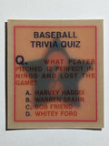 1986 Sportflics Trivia #52 Baseball Trivia Quiz