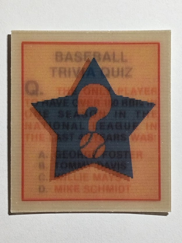 1986 Sportflics Trivia #54 Baseball Trivia Quiz