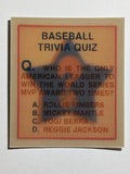 1986 Sportflics Trivia #37 Baseball Trivia Quiz