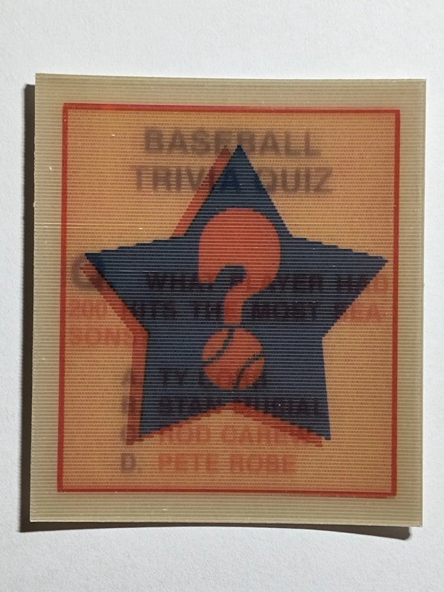 1986 Sportflics Trivia #16 Baseball Trivia Quiz