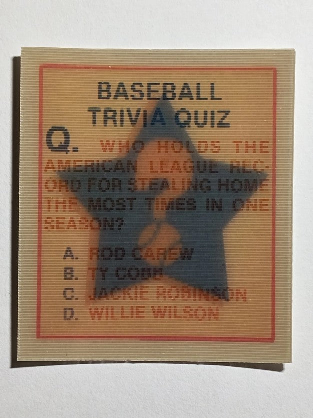 1986 Sportflics Trivia #23 Baseball Trivia Quiz