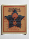 1986 Sportflics Trivia #14 Baseball Trivia Quiz