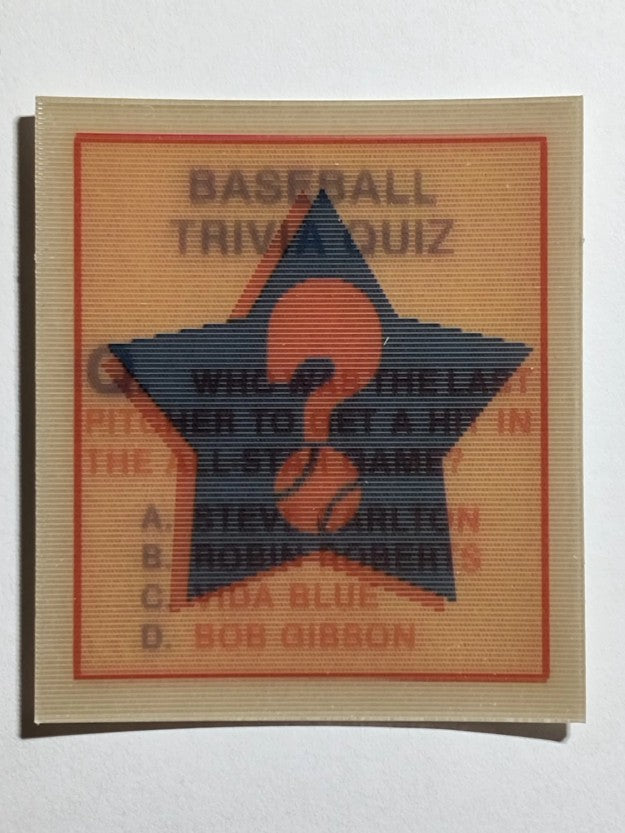 1986 Sportflics Trivia #14 Baseball Trivia Quiz